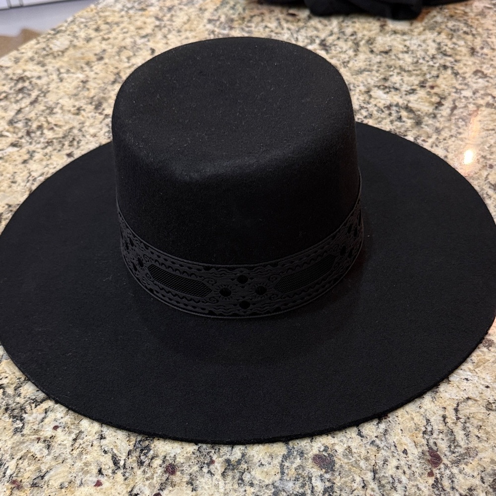 Lack Of Color Black Boater Hat